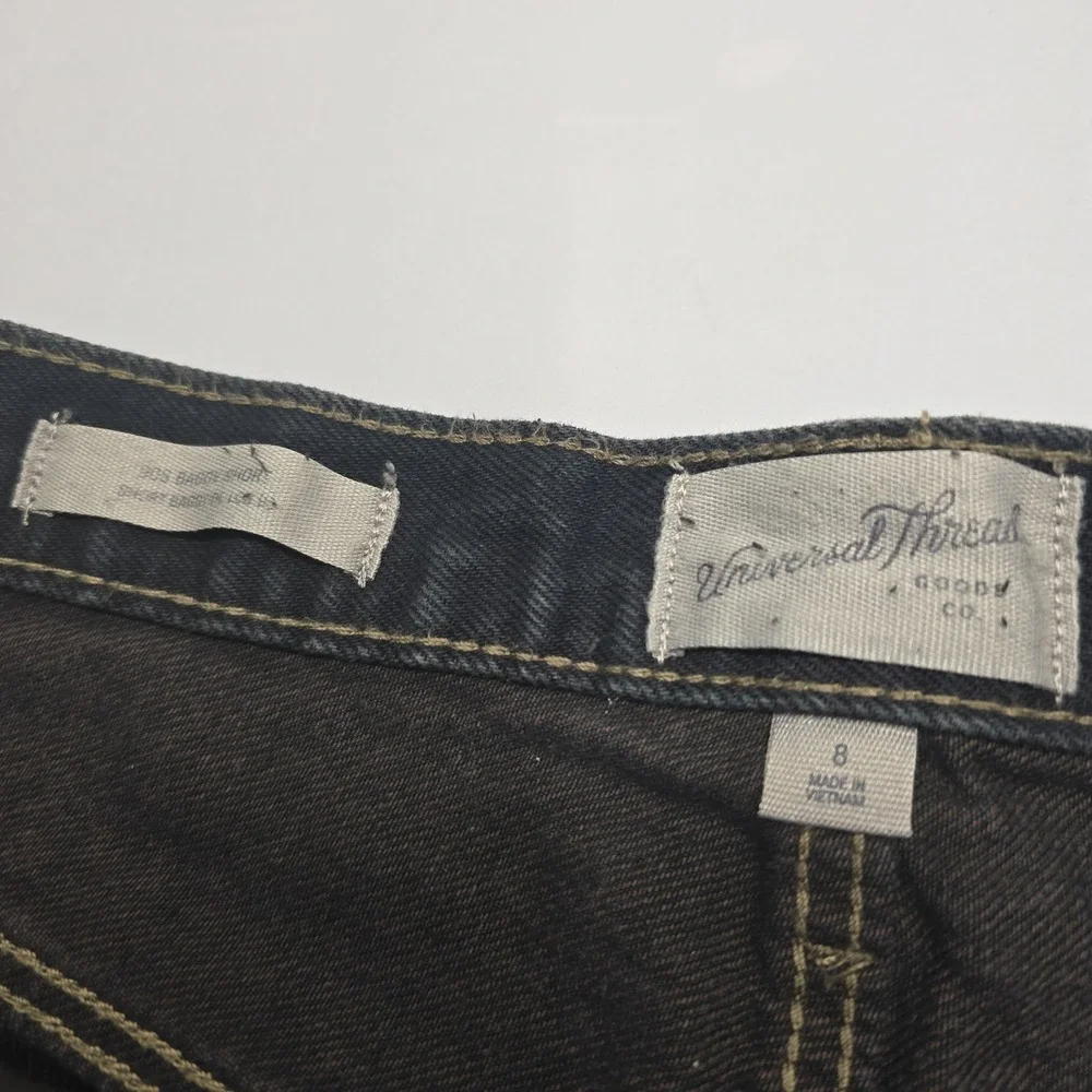 Universal Thread Womens 8 Black Mid-Rise 90s Baggy Denim Shorts NWT 014194902